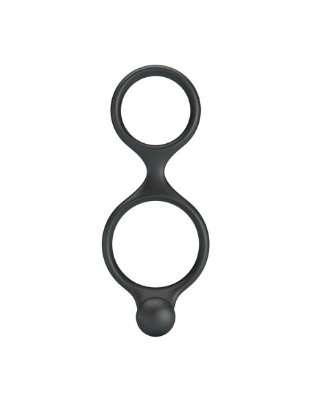 CRAZY BULL FLORIAN ANILLO DOBLE PARA PENE Y TESTACULOS SILICONA NEGRO
