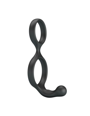 CRAZY BULL FLORIAN ANILLO DOBLE PARA PENE Y TESTACULOS SILICONA NEGRO