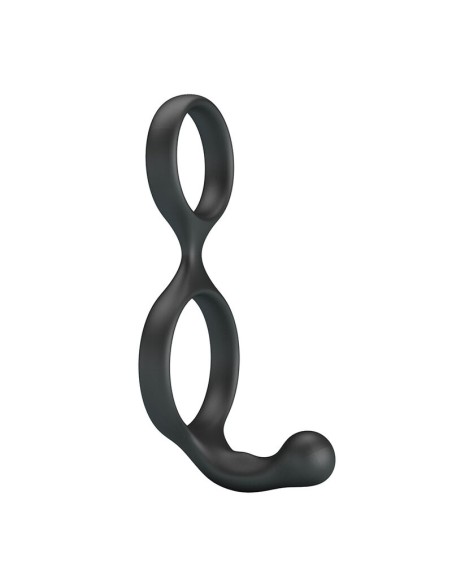 CRAZY BULL FLORIAN ANILLO DOBLE PARA PENE Y TESTACULOS SILICONA NEGRO