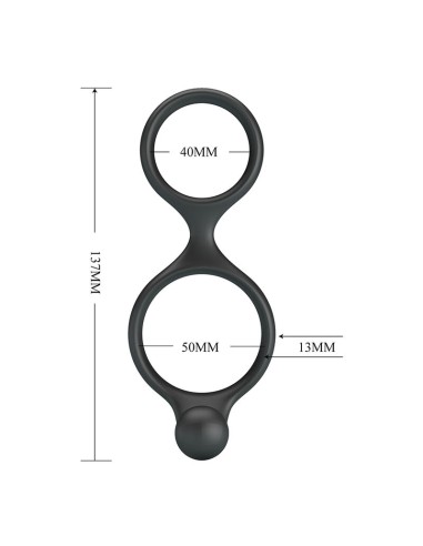 CRAZY BULL FLORIAN ANILLO DOBLE PARA PENE Y TESTACULOS SILICONA NEGRO