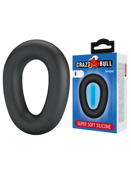 CRAZY BULL VESPER ANILLO PARA PENE SUPER SOFT SILICONA NEGRO