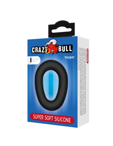CRAZY BULL VESPER ANILLO PARA PENE SUPER SOFT SILICONA NEGRO