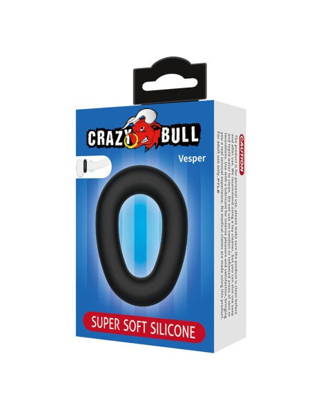 CRAZY BULL VESPER ANILLO PARA PENE SUPER SOFT SILICONA NEGRO