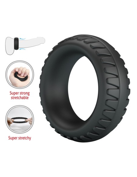 CRAZY BULL MERRITT ANILLO PARA PENE TEXTURIZADO SILICONA NEGRO