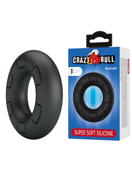 CRAZY BULL BERTRAM ANILLO PARA PENE SUPER SOFT SILICONA NEGRO