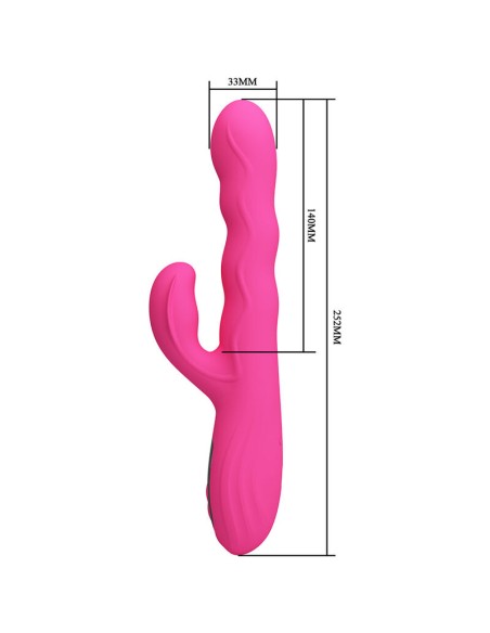 PRETTY LOVE WINTERS VIBRADOR RABBIT MULTIFUNCIAN CON PANTALLA LED ROSA