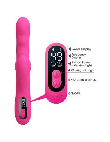 PRETTY LOVE WINTERS VIBRADOR RABBIT MULTIFUNCIAN CON PANTALLA LED ROSA