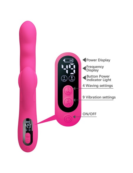 PRETTY LOVE WINTERS VIBRADOR RABBIT MULTIFUNCIAN CON PANTALLA LED ROSA