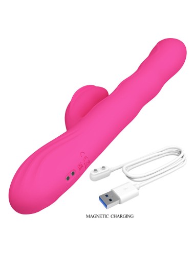 PRETTY LOVE WINTERS VIBRADOR RABBIT MULTIFUNCIAN CON PANTALLA LED ROSA