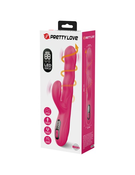 PRETTY LOVE WINTERS VIBRADOR RABBIT MULTIFUNCIAN CON PANTALLA LED ROSA