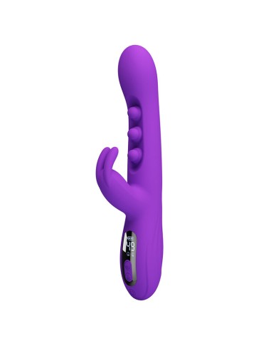 PRETTY LOVE SABIEN VIBRADOR RABBIT CON ESTIMULACIAN POR GOLPETEOS Y LED MORADO