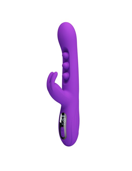 PRETTY LOVE SABIEN VIBRADOR RABBIT CON ESTIMULACIAN POR GOLPETEOS Y LED MORADO