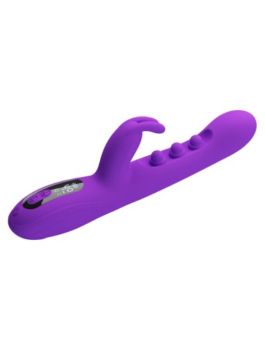 PRETTY LOVE SABIEN VIBRADOR RABBIT CON ESTIMULACIAN POR GOLPETEOS Y LED MORADO