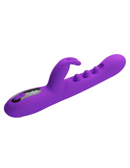PRETTY LOVE SABIEN VIBRADOR RABBIT CON ESTIMULACIAN POR GOLPETEOS Y LED MORADO