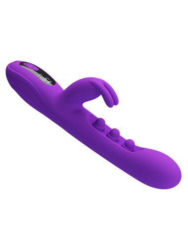 PRETTY LOVE SABIEN VIBRADOR RABBIT CON ESTIMULACIAN POR GOLPETEOS Y LED MORADO