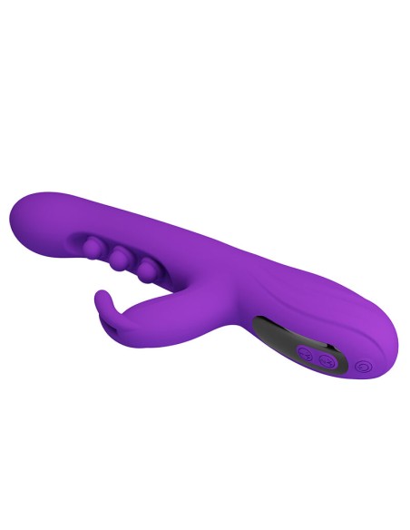 PRETTY LOVE SABIEN VIBRADOR RABBIT CON ESTIMULACIAN POR GOLPETEOS Y LED MORADO