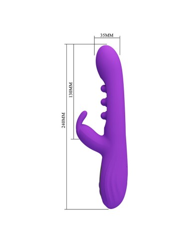 PRETTY LOVE SABIEN VIBRADOR RABBIT CON ESTIMULACIAN POR GOLPETEOS Y LED MORADO