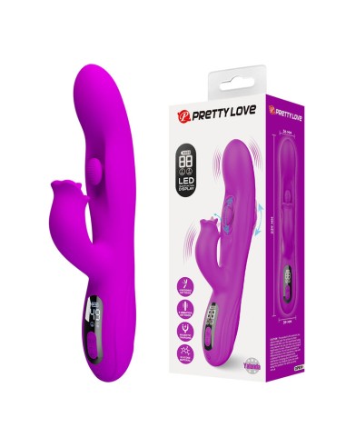 PRETTY LOVE YALANDA VIBRADOR RABBIT OSCILANTE CON PANTALLA LED MORADO