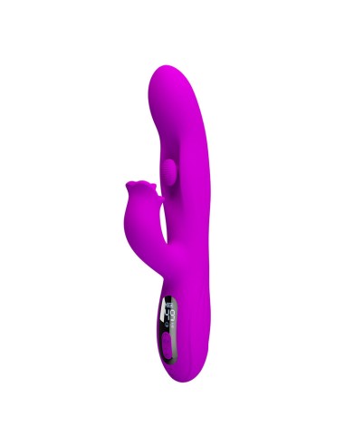 PRETTY LOVE YALANDA VIBRADOR RABBIT OSCILANTE CON PANTALLA LED MORADO