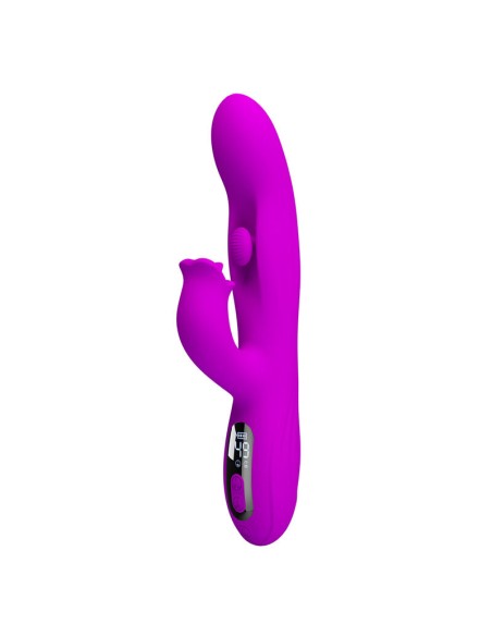 PRETTY LOVE YALANDA VIBRADOR RABBIT OSCILANTE CON PANTALLA LED MORADO