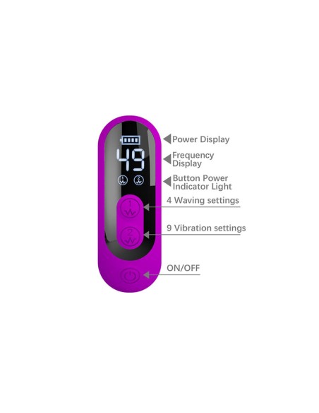PRETTY LOVE YALANDA VIBRADOR RABBIT OSCILANTE CON PANTALLA LED MORADO