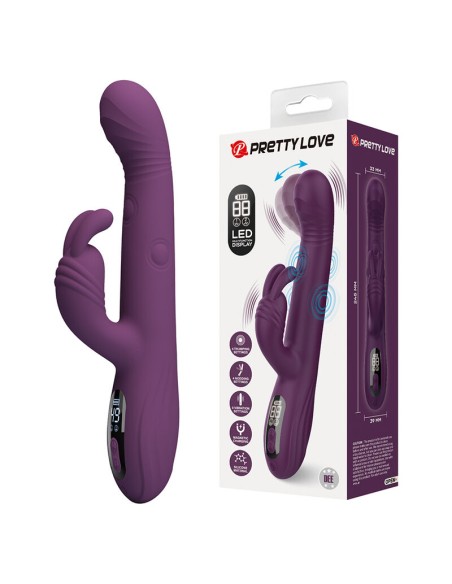 PRETTY LOVE DEE VIBRADOR RABBIT MULTIFUNCIAN OSCILANTE Y PERCUTOR MORADO