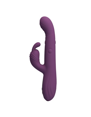 PRETTY LOVE DEE VIBRADOR RABBIT MULTIFUNCIAN OSCILANTE Y PERCUTOR MORADO