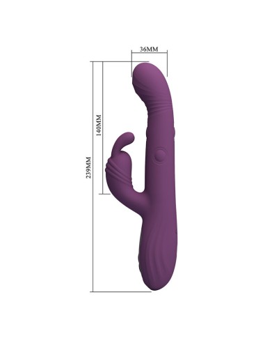 PRETTY LOVE DEE VIBRADOR RABBIT MULTIFUNCIAN OSCILANTE Y PERCUTOR MORADO