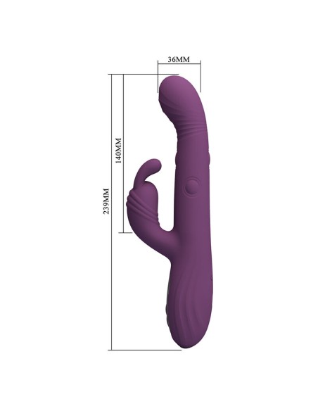 PRETTY LOVE DEE VIBRADOR RABBIT MULTIFUNCIAN OSCILANTE Y PERCUTOR MORADO