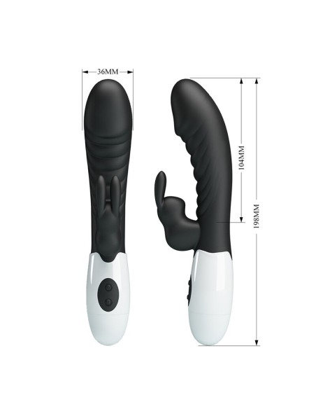 PRETTY LOVE NAUGHTY BUNNY VIBRADOR RABBIT 30 FUNCIONES NEGRO