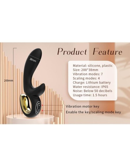 NALONE LULU VIBRADOR RABBIT CON EMPUJE NEGRO