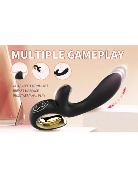 NALONE LULU VIBRADOR RABBIT CON EMPUJE NEGRO
