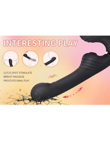 NALONE ALLOW VIBRADOR DOBLE CON ROTACIAN Y EMPUJE NEGRO