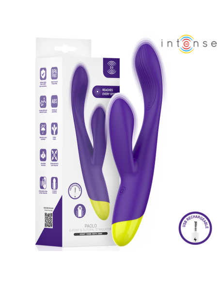 INTENSE PAOLO ESTIMULADOR RABBIT RECARGABLE PARA PUNTO G Y CLATORIS