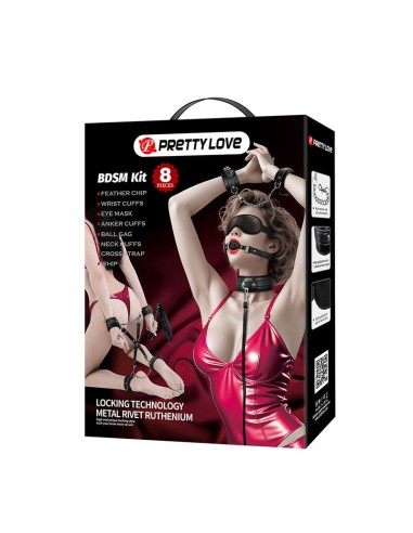PRETTY LOVE KIT BDSM 8 PIEZAS NEGRO