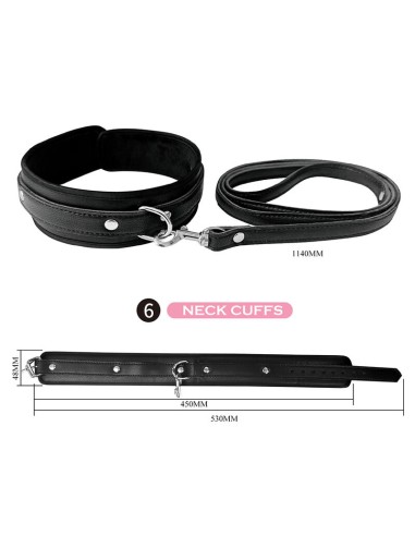 PRETTY LOVE KIT BDSM 8 PIEZAS NEGRO
