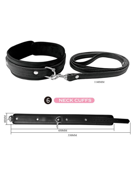 PRETTY LOVE KIT BDSM 8 PIEZAS NEGRO