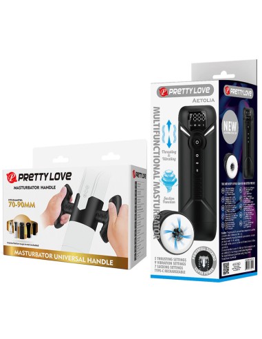 PRETTY LOVE AETOLA MASTURBADOR AUTOMATICO MULTIFUNCIAN CON SOPORTE NEGRO