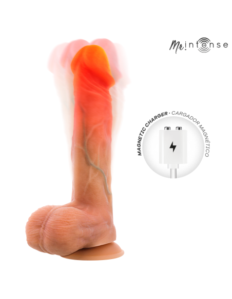 MR INTENSE LOGAN DILDO VIBRADOR SILICONA CON EFECTO CALOR Y CONTROL REMOTO 20 CM A 41 CM