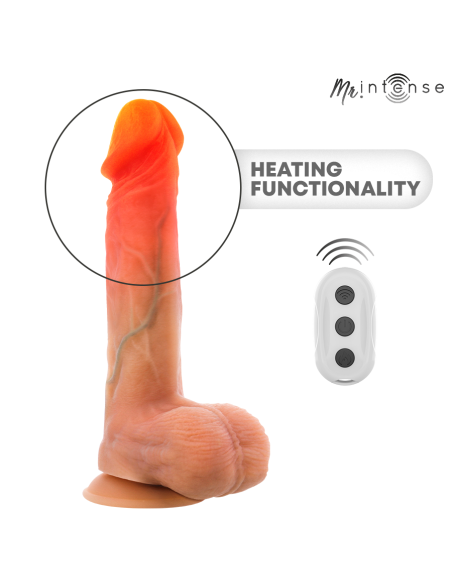 MR INTENSE LOGAN DILDO VIBRADOR SILICONA CON EFECTO CALOR Y CONTROL REMOTO 20 CM A 41 CM