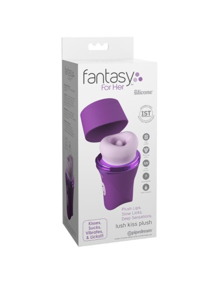 FANTASY FOR HER LUSH KISS PLUSH PURPLE ESTIMULADOR CLITORAL DE SUCCIAN Y LAMIDO