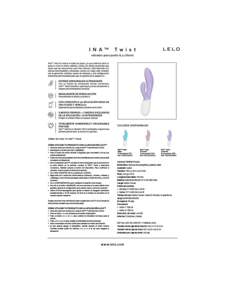 LELO INA TWIST VIBRADOR RABBIT PUNTO G Y CLATORIS LAVANDA