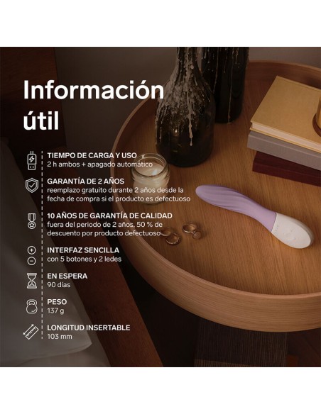 LELO MONA TWIST VIBRADOR PARA PUNTO G RECARGABLE APP CONTROL LAVANDA