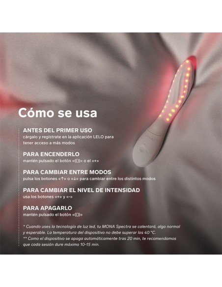 LELO MONA SPECTRA MASAJEADOR ANTIMO CON LUZ ROJA RECARGABLE APP CONTROL