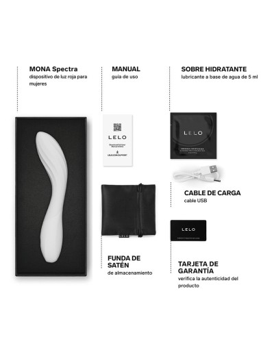 LELO MONA SPECTRA MASAJEADOR ANTIMO CON LUZ ROJA RECARGABLE APP CONTROL