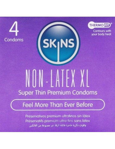 SKINS PRESERVATIVOS SIN LATEX XL PACK 4