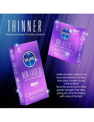 SKINS PRESERVATIVOS SIN LATEX XL PACK 4