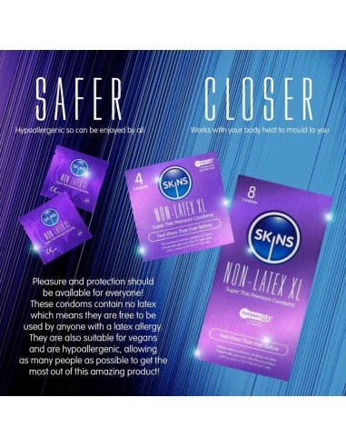 SKINS PRESERVATIVOS SIN LATEX XL PACK 8