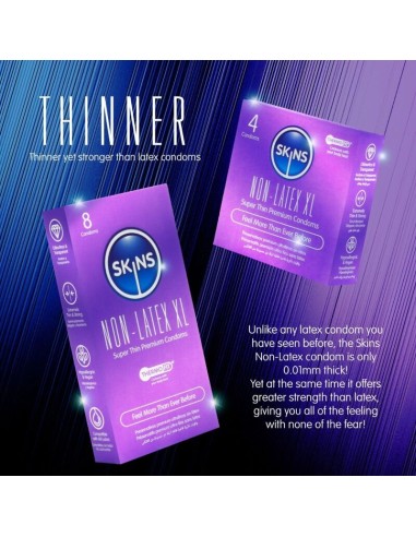 SKINS PRESERVATIVOS SIN LATEX XL PACK 8