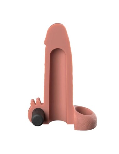 FANTASY X TENSIONS FUNDA EXTENSORA VIBRATORIA REAL FEEL 5 CM COLOR BEIGE